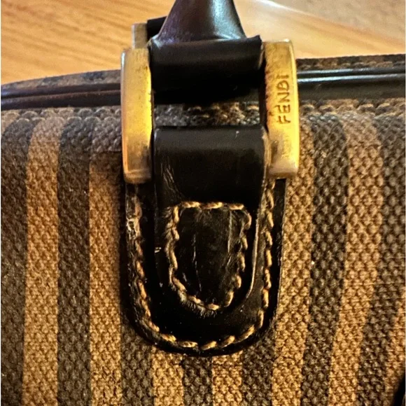 PRELOVED: FENDI MINI DINNER BAG. Penguin Stripe. - Picture 16 of 17